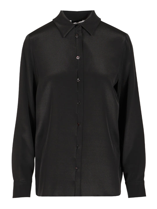 Stretch Silk Cady Shirt Shirts Black