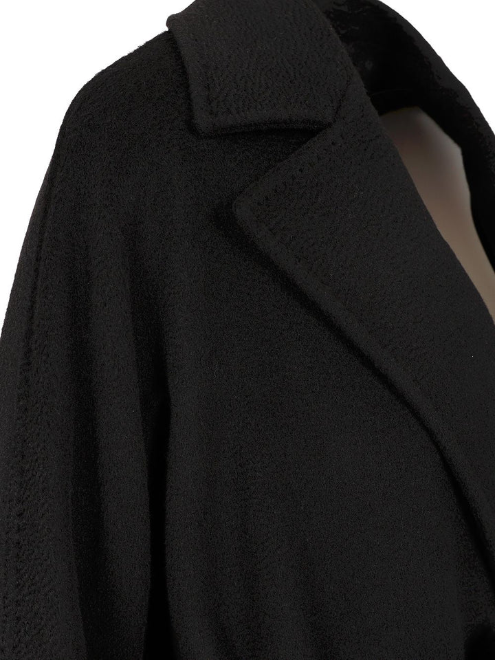 Max Mara Studio Wool Dressing Gown Coat Coats - Black | 54a4dc2bf16b6b26a093190526ec208bc486971f