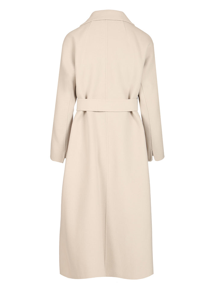 'S Max Mara Wool Drap Midi Coat Coats - White | 947e2fe4291dec544b61ba92e3e0a65c54ed0ede