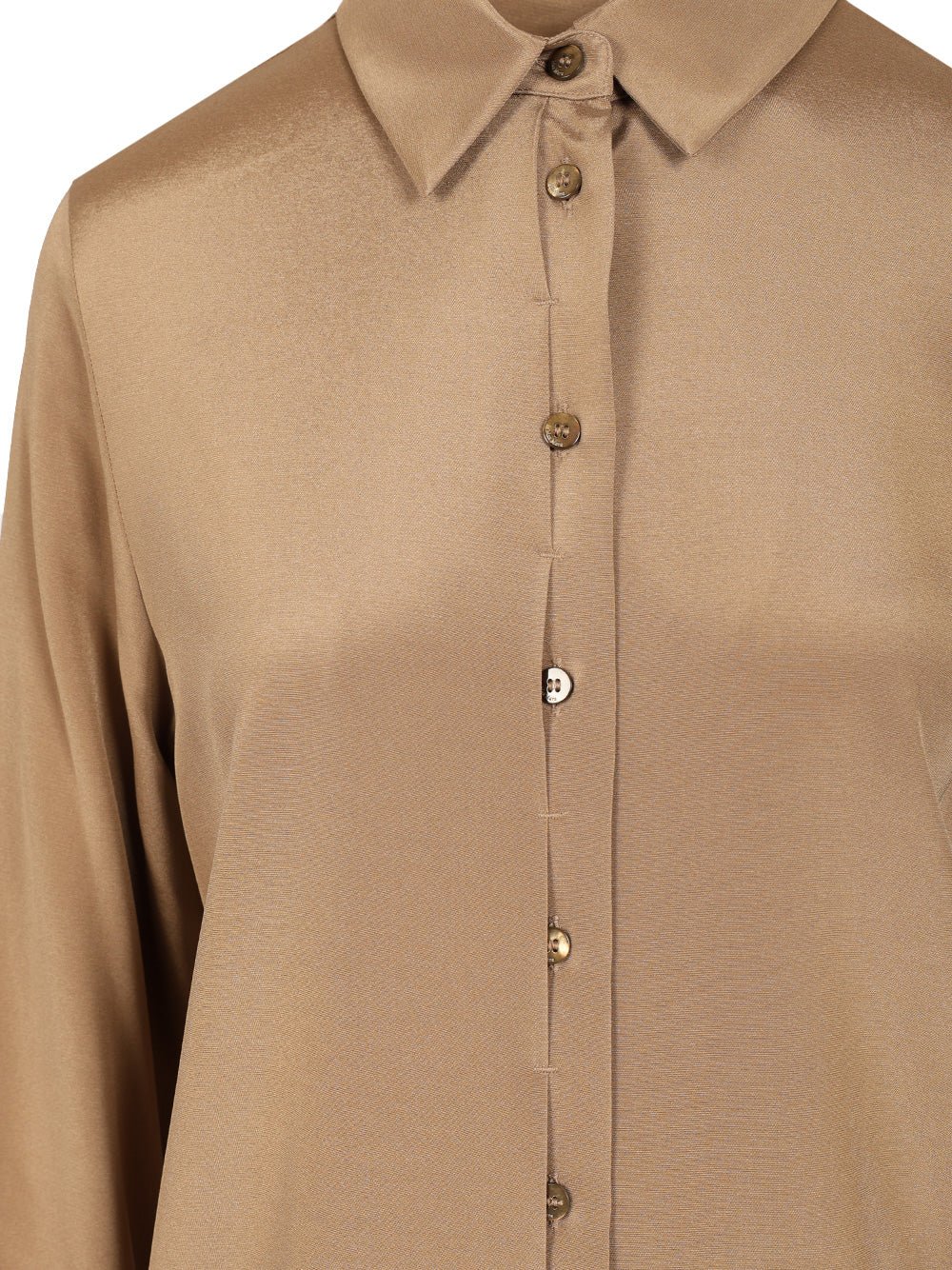 Max Mara Stretch Silk Cady Shirt Shirts - Brown | 819150a057610bc8350cb8c6f2d2647ff43ffc88