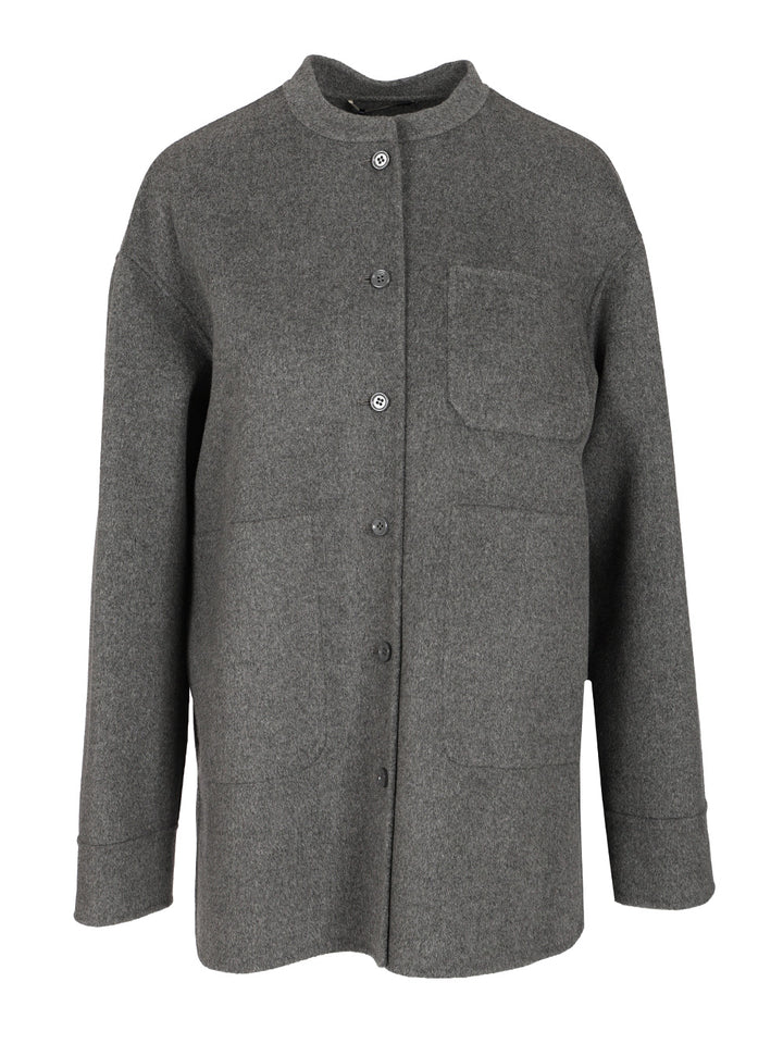 Max Mara Wool Shirt Jacket Jackets - Grey | 925d130c52bbe0f7c412891b43efd18cc6300113