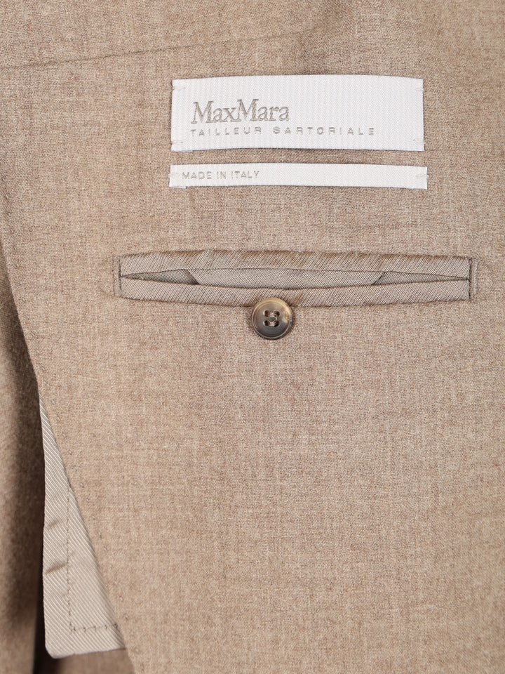 Max Mara Double-Breasted Cashmere Blazer Jackets - Brown | dd58d5e448bb97394c4dc9d64cba538f8f61b628