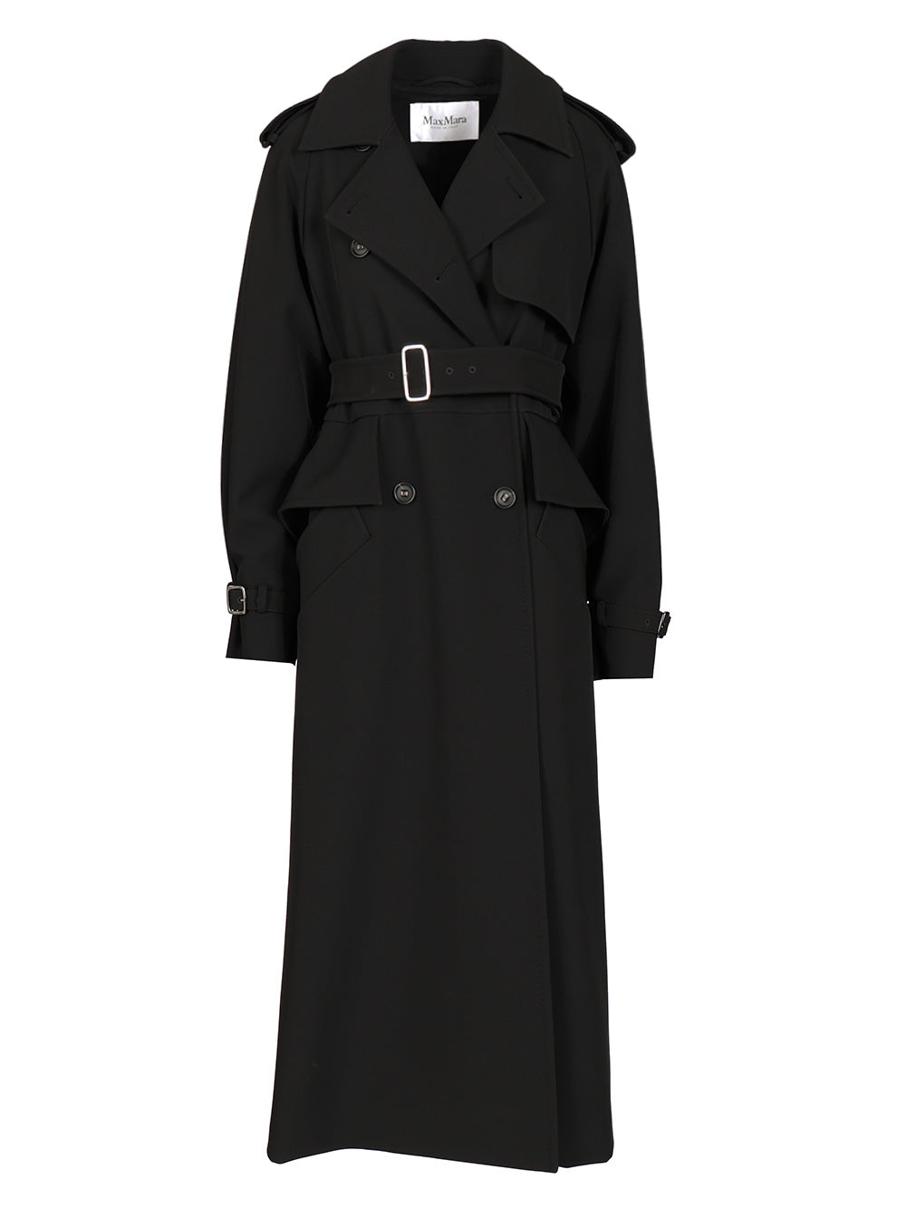 Max Mara Long Trench Coat Coats - Black | 1bd2e5982d69ff320a0b0b1d4d2d795a148933eb