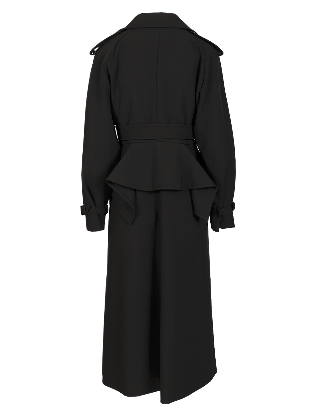 Max Mara Long Trench Coat Coats - Black | 37852148ed506a972d628f1aae116c9aaaac44ae