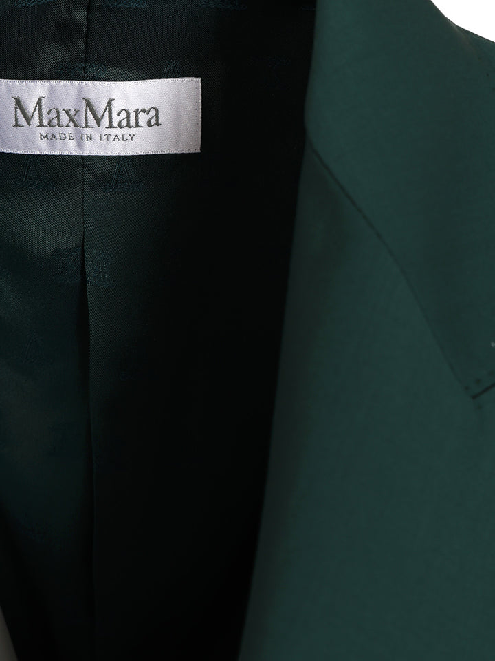 Max Mara Wool Canvas Blazer With Belt Jackets - Green | f453faf4dc235f699287d6be732b540a9aa543f3
