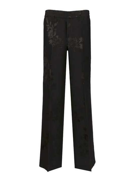 Linen And Viscose Trousers Black