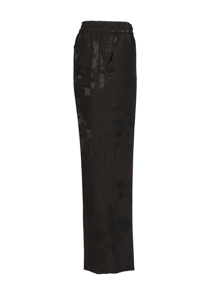 P.A.R.O.S.H. Linen And Viscose Trousers - Black | d3f93764dca06c54ebbff4a70a8a19085c0f1139