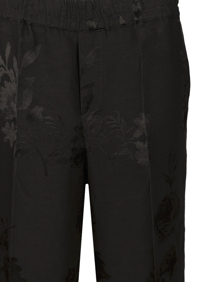 P.A.R.O.S.H. Linen And Viscose Trousers - Black | 670d6c5346dccbdd69be9baa68a4719f582f4554