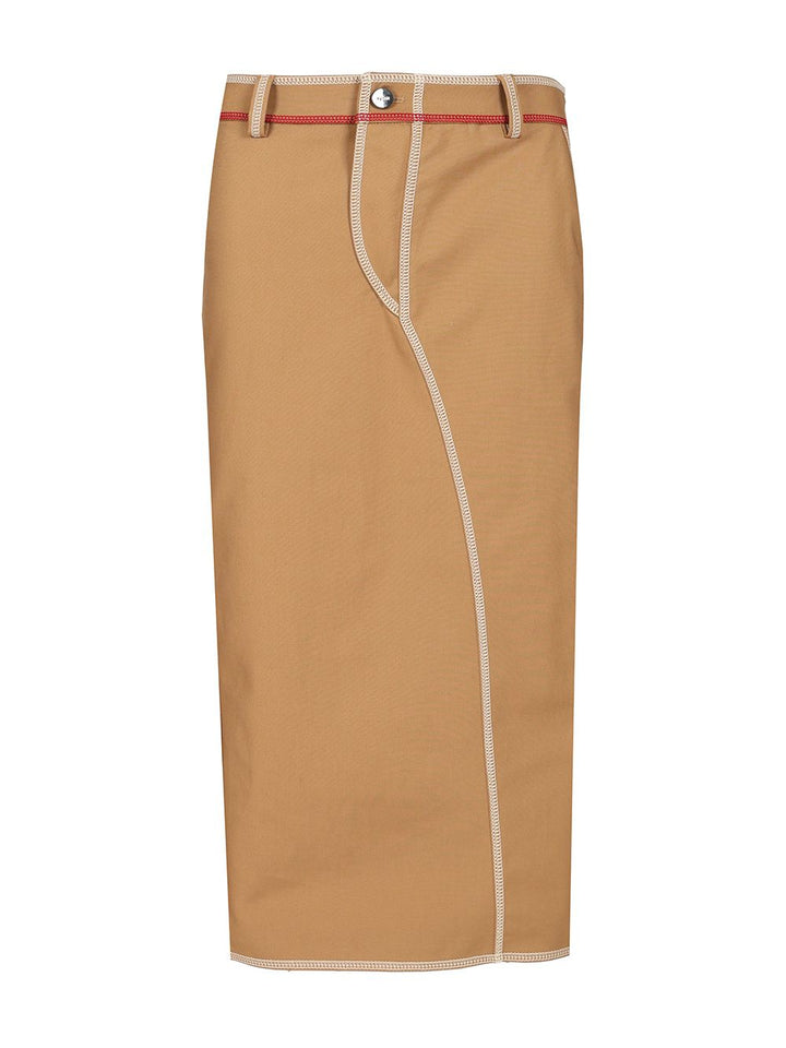 Fendi Stretch Cotton Skirt Knitwear - Beige | 7359b1bb1f9aee82763e891547f2f9d99932cca7