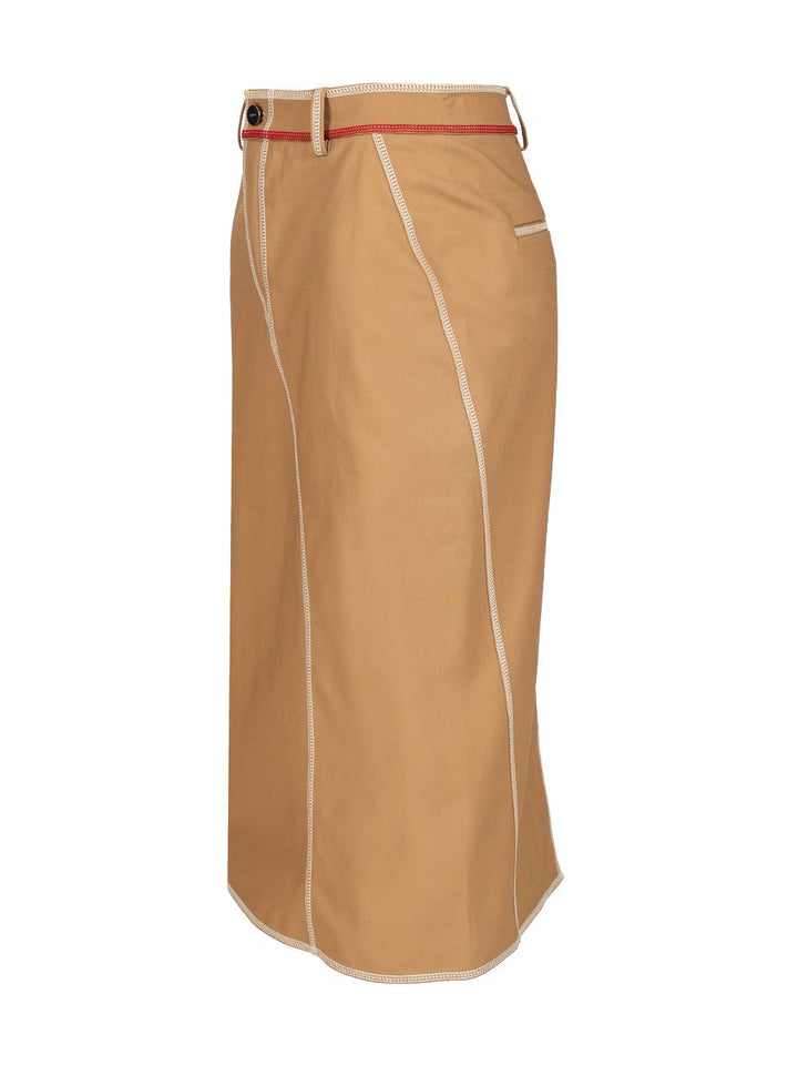 Fendi Stretch Cotton Skirt Knitwear - Beige | 9218cafbe974d955cca21b8cf5b014c306202fd6