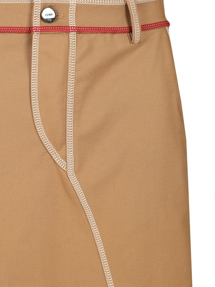 Fendi Stretch Cotton Skirt Knitwear - Beige | dd5cad1e77bc26dca4af205b6606f0a45e26ffa2