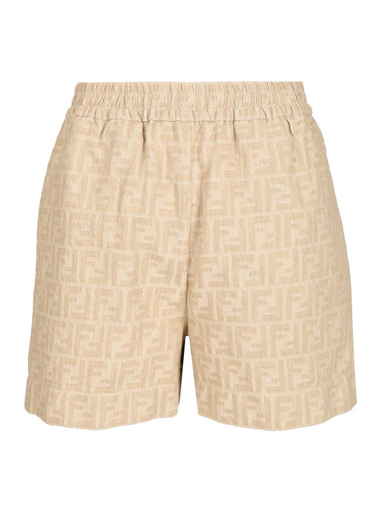 Ff Chambray Shorts Trousers Beige