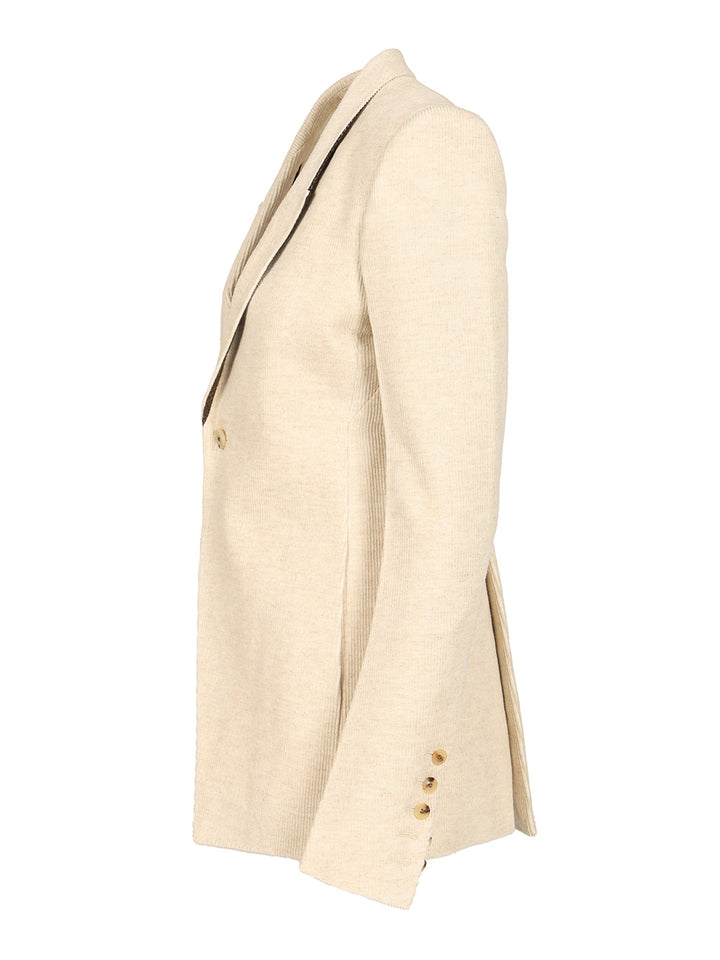 Rick Owens Velvet Blazer Jackets - White | 4e5c68588b117bec2f9d3d29677a63cc16dbd819