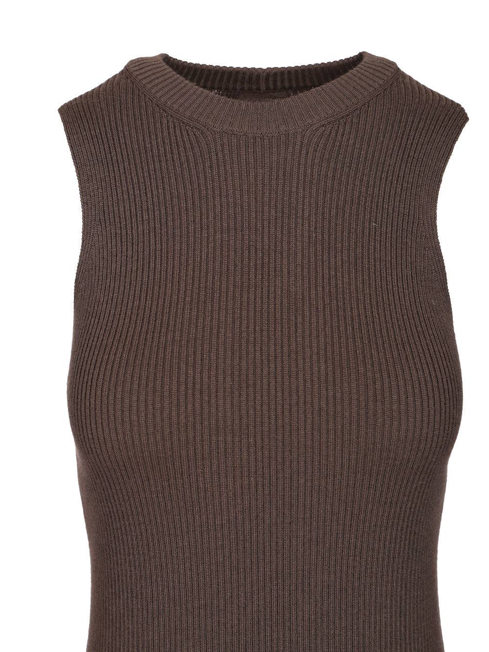 Rick Owens Ribbed Knit Tank Top Knitwear - Brown | 5c05eeefa80abe73325f62764b0da5a11a1ec509