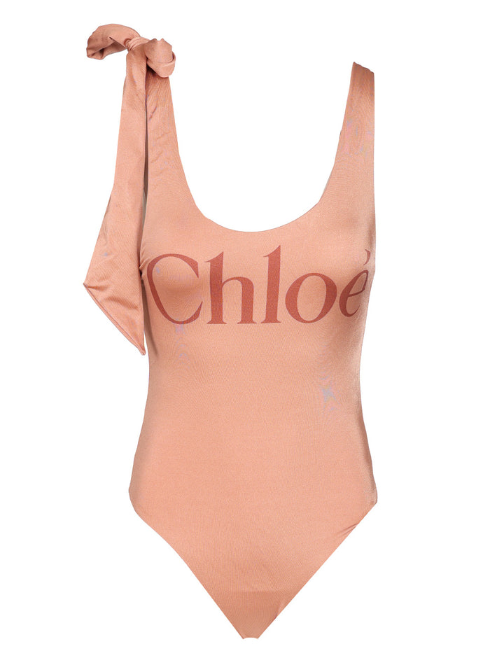 Chloe' One-Piece Swimsuit With Logo Tops - Rose | 5089b86fac2ea14cac580f98667f64e13b7191bf