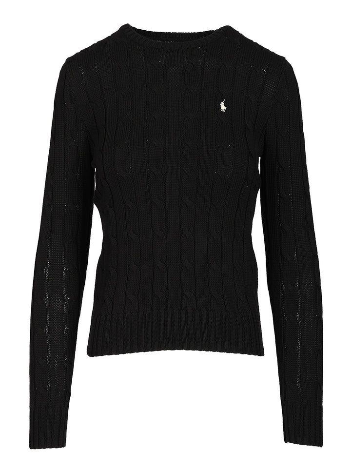 Polo Ralph Lauren Cable Knit Crew Neck Sweater Knitwear - Black | 4d58cce6be22d1c557d4177ad6448626f857e970