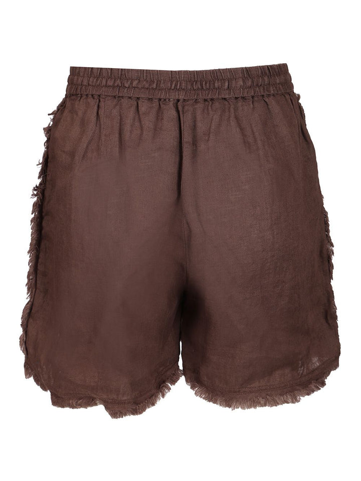P.A.R.O.S.H. Shorts Beach25 Lino Trousers - Brown | 8aff906e688594c038d8dcb4c10b5a7d5edc8a33