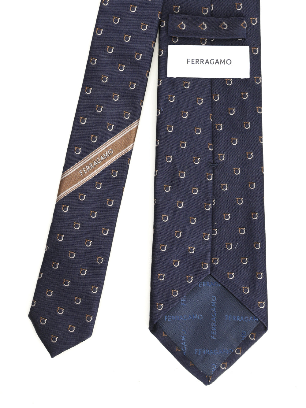 Ferragamo Gancini Bicolor Jacquard Tie Ties And Bow Ties - Blue | ba70b252b2e3c89238af8d7f13438199d696dcf1