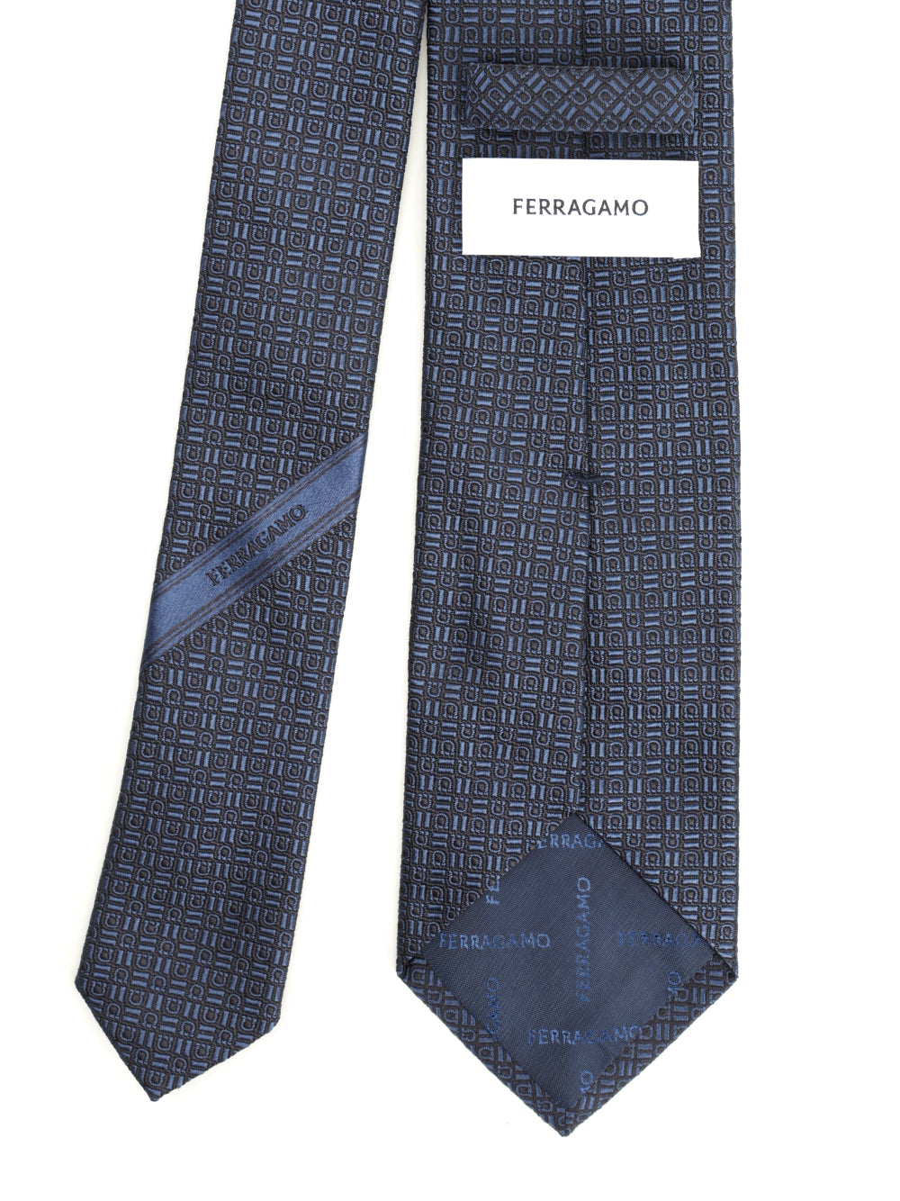 Ferragamo Gancini Graphic Jacquard Tie Ties And Bow Ties - Blue | db714f21e54a1ab1ee055711310338f5015ef1f1