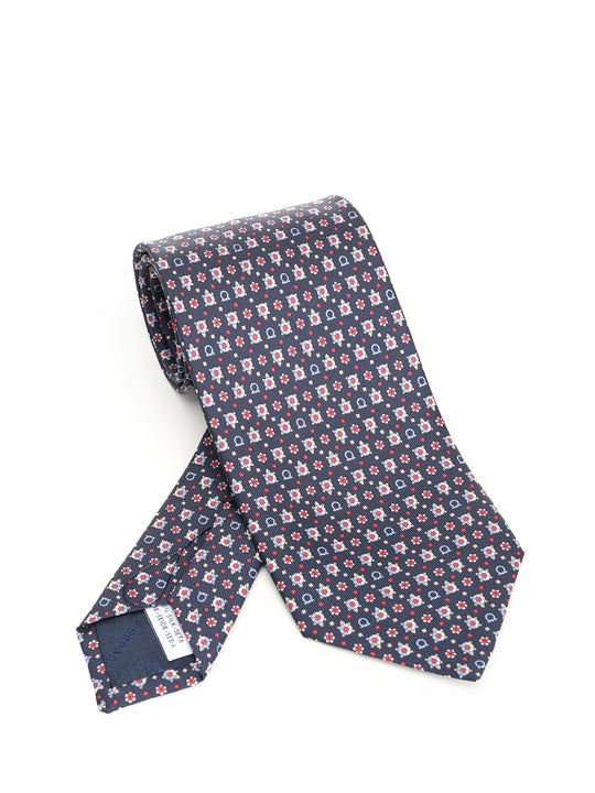 Turtle Print Silk Tie Ties And Bow Ties Blue
