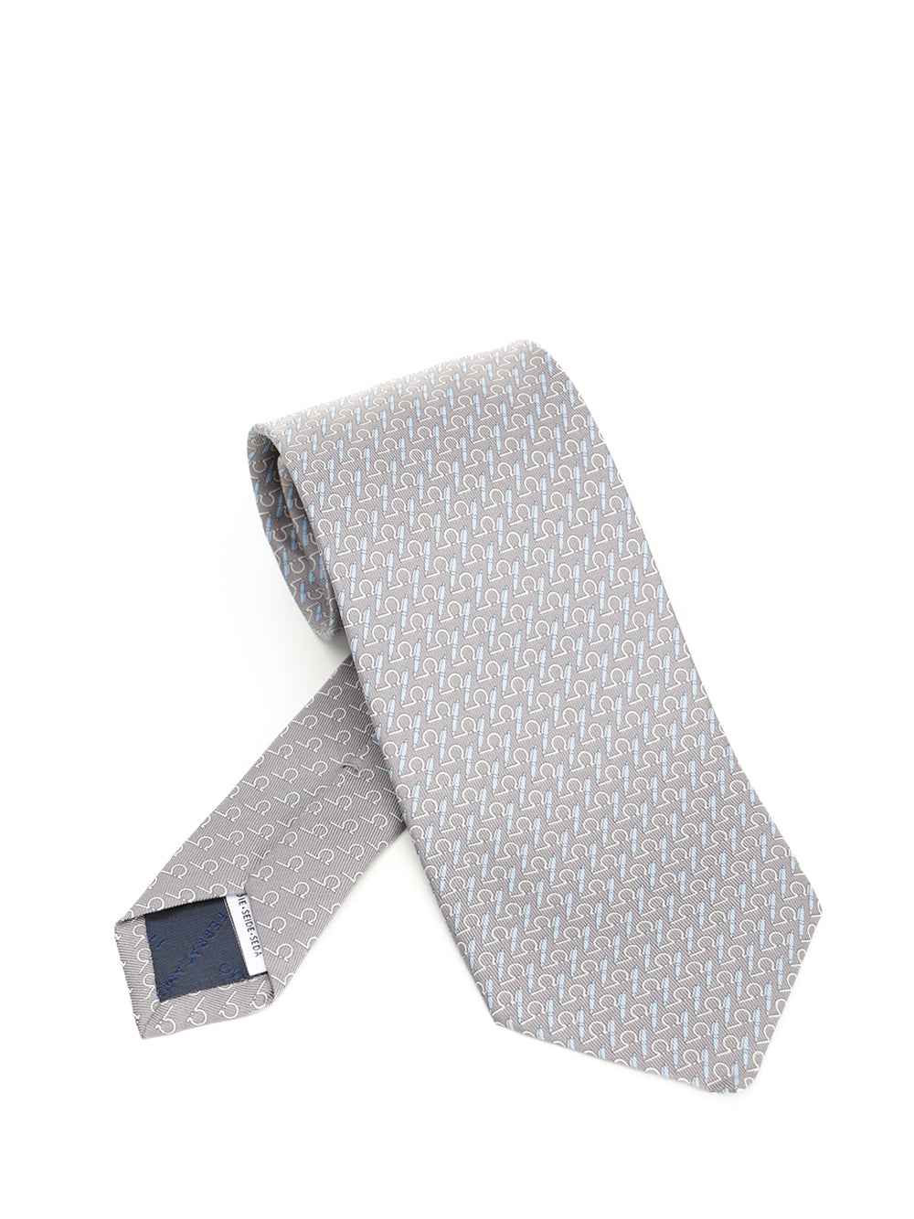 Ferragamo Writer Print Silk Tie Ties And Bow Ties - Grey | 2aa90b25227b1ab096958c4c578009291914b198