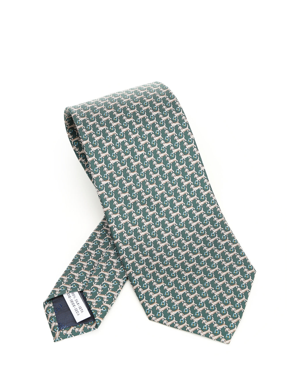 Ferragamo Dachshund Print Silk Tie Ties And Bow Ties - Green | c1a3d488bcc040ecfa7c918b7fd9ab6b38724cf7