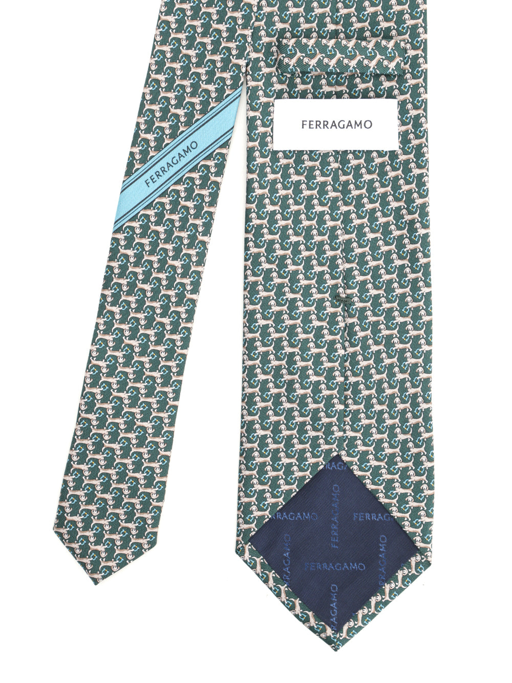 Ferragamo Dachshund Print Silk Tie Ties And Bow Ties - Green | df188ca7332e4f26069f04161f42c54dbe8342e2