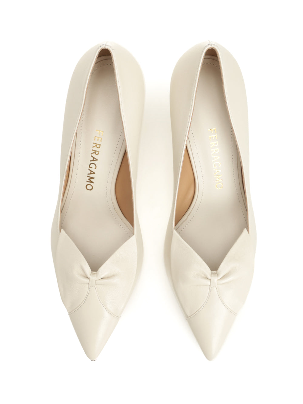 Ferragamo Bow Pump Pumps - White | 3e0769d66294b6dccfa407bf8d846b3555c25f7c