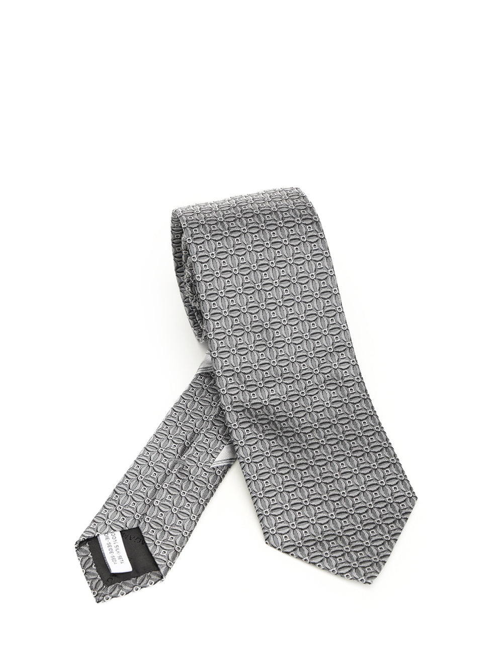 Ferragamo Gancini Jacquard Tie Ties And Bow Ties - Grey | d6539bb7d20b22bda9e6a58903c13f1d708333a5