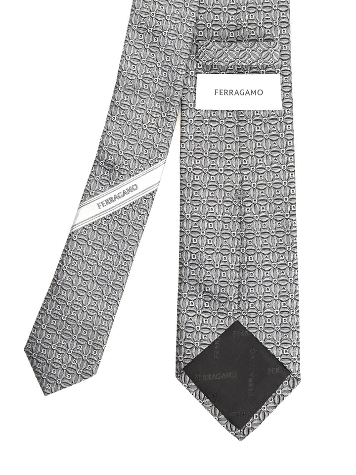 Ferragamo Gancini Jacquard Tie Ties And Bow Ties - Grey | 00c52818ac8eab8f18675c436a22af414c52a359