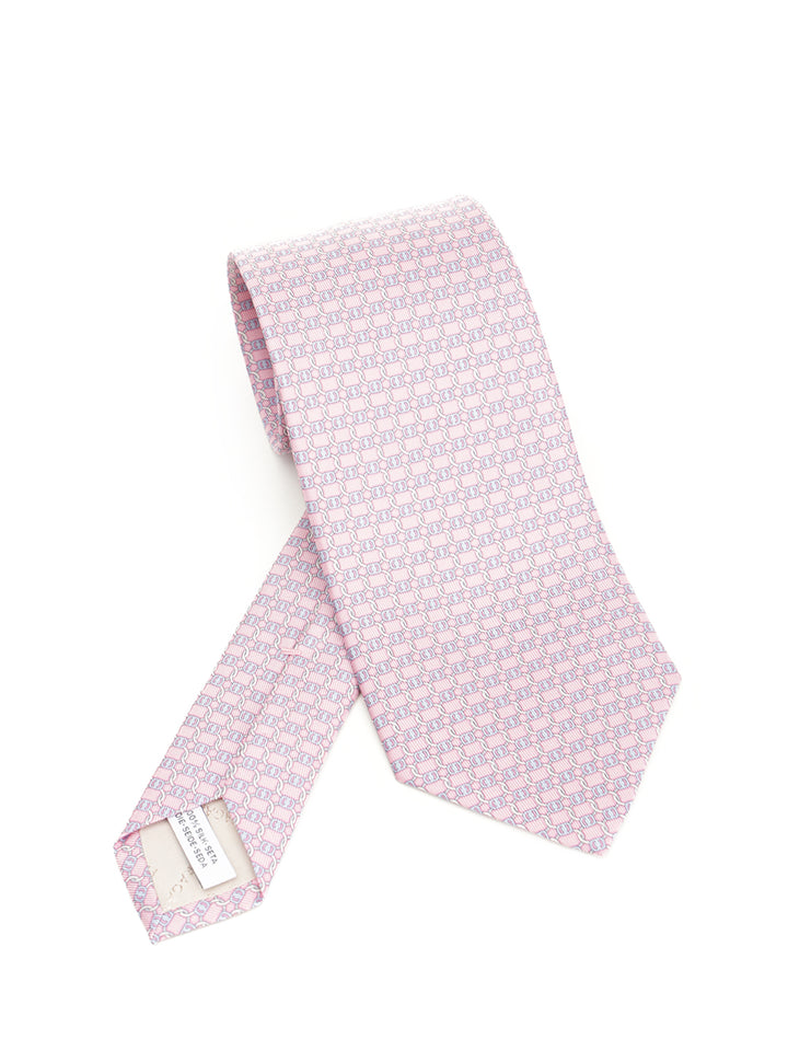 Ferragamo Vara Print Silk Tie Ties And Bow Ties - Rose | 314f14b1c5e8f6c101f6767b19cb28f81e521f8d