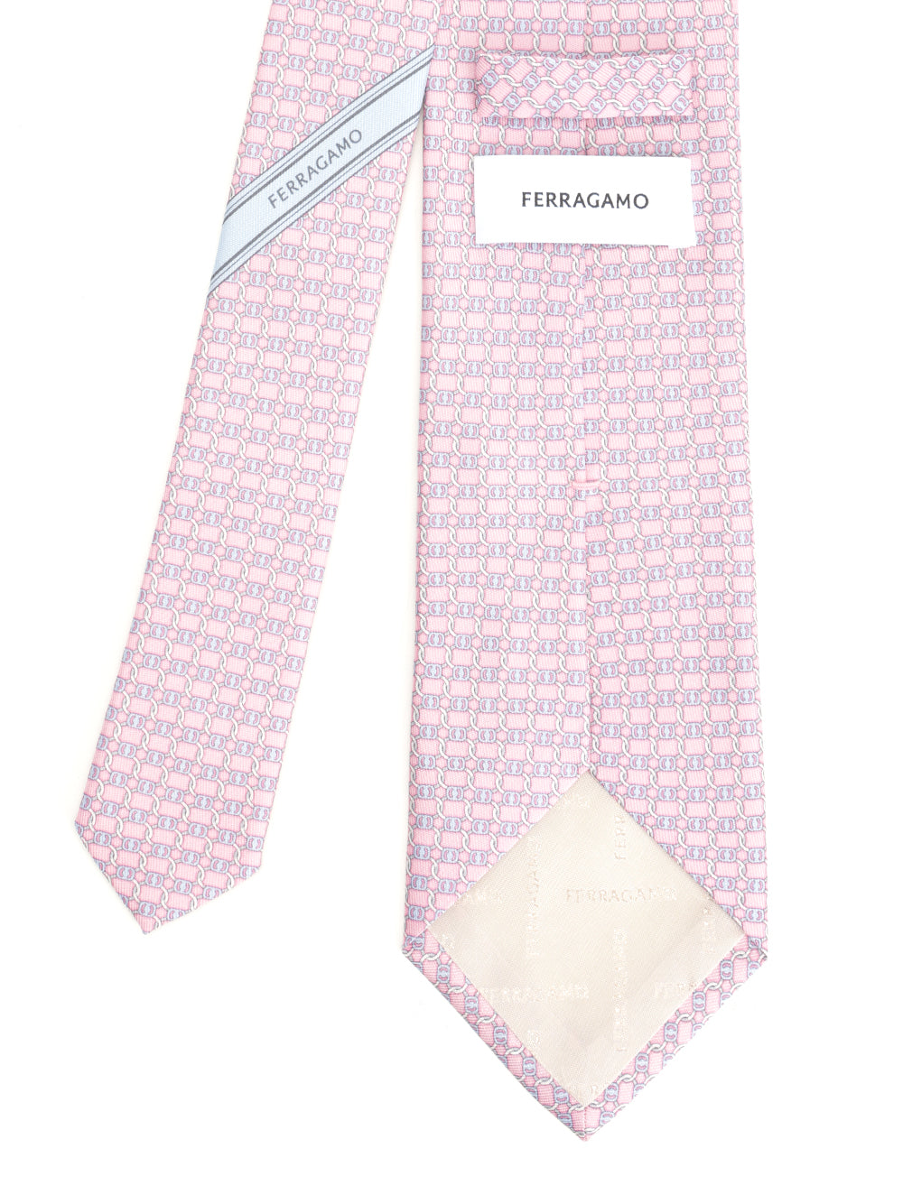 Ferragamo Vara Print Silk Tie Ties And Bow Ties - Rose | 2bf82255e84efdb9e0e880bb00c4ced788313b82