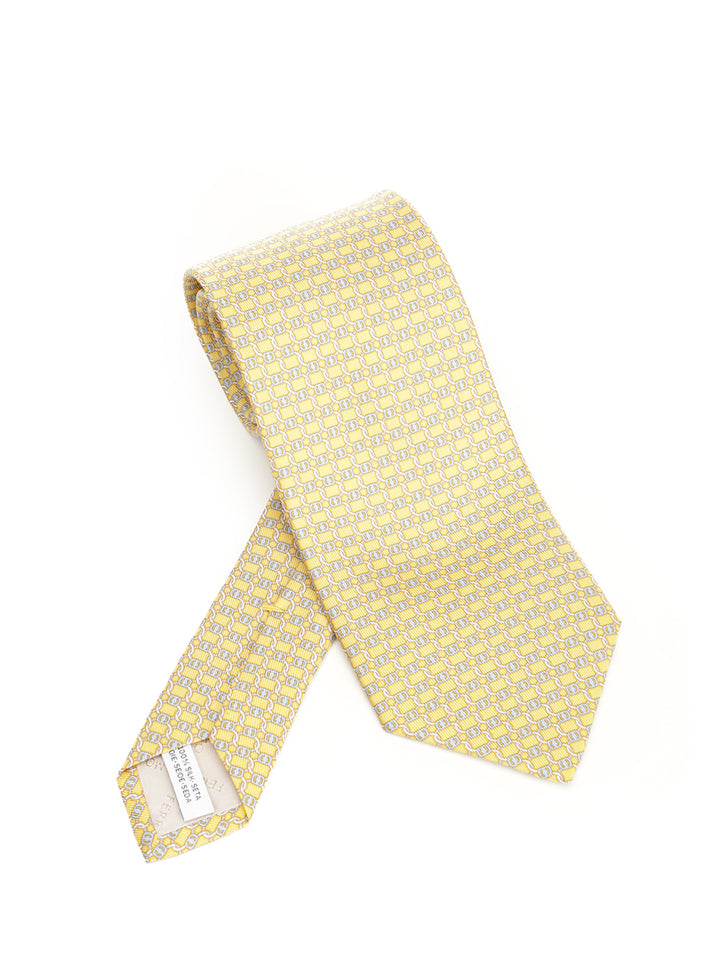Ferragamo Vara Print Silk Tie Ties And Bow Ties - Yellow | 00b879d40e97f1793b5c07e49d9631d2ad23fe9e