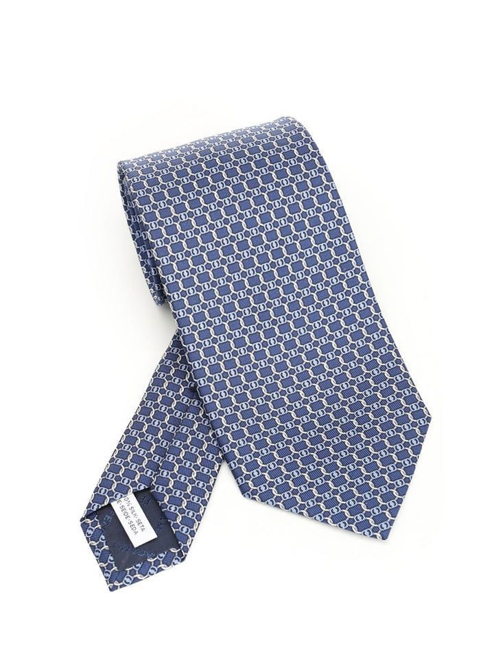 Ferragamo Vara Print Silk Tie Ties And Bow Ties - Blue | cfcc62924e34f9e8767a0483f1cdf706d4b80b17