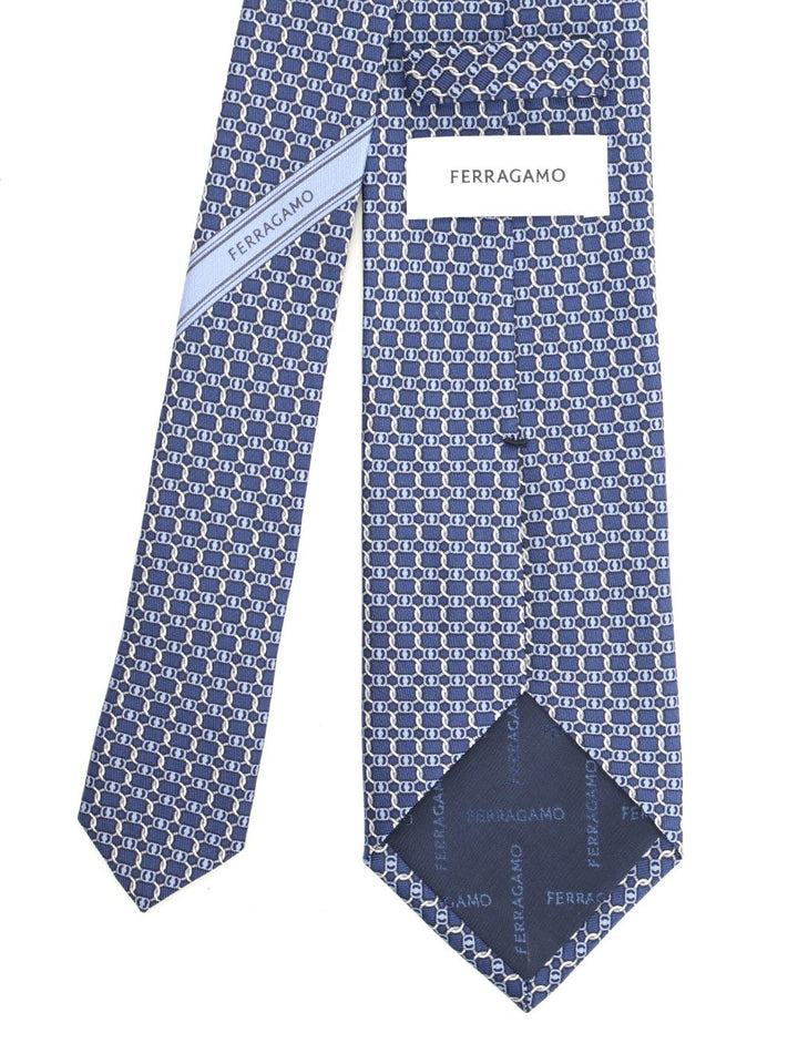 Ferragamo Vara Print Silk Tie Ties And Bow Ties - Blue | 2d9544cb257595d61854de261bd4daa5dbf7e86e