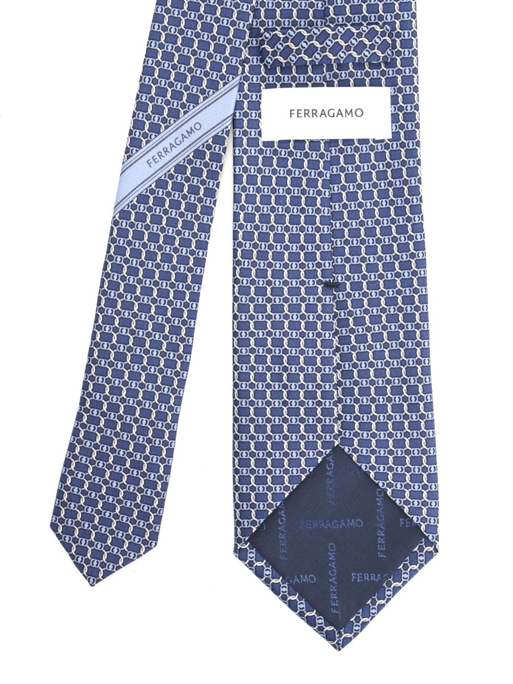 Ferragamo Vara Print Silk Tie Ties And Bow Ties - Blue | 2d9544cb257595d61854de261bd4daa5dbf7e86e