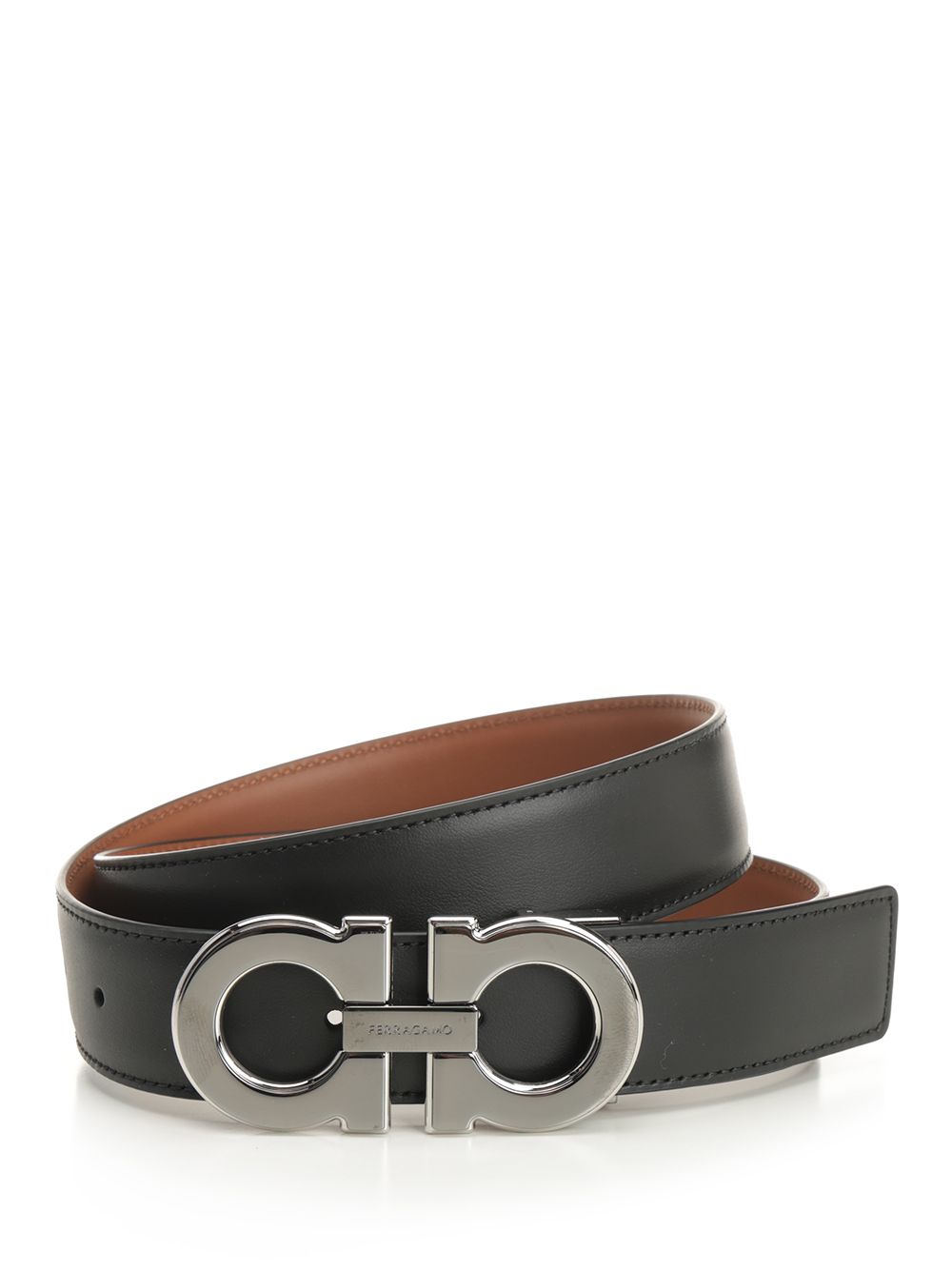 Ferragamo Gancino Reversible Belt Belts - Black | 695648e28ae343cb18858aa00f8de967bb7ed6a2