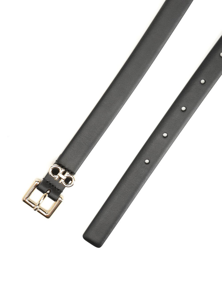 Ferragamo Double Gancini Fixed Belt Belts - Black | c85651b8e1381b51df6c645df6d4eced1073b2fc