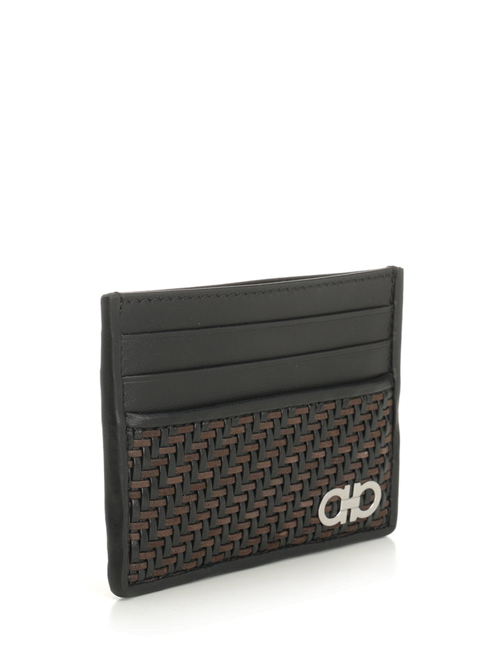 Ferragamo Credit Card Holder With Woven Pattern Wallets - Multicolor | 667d9e7329f325d626bf32ae21930507ec54f029