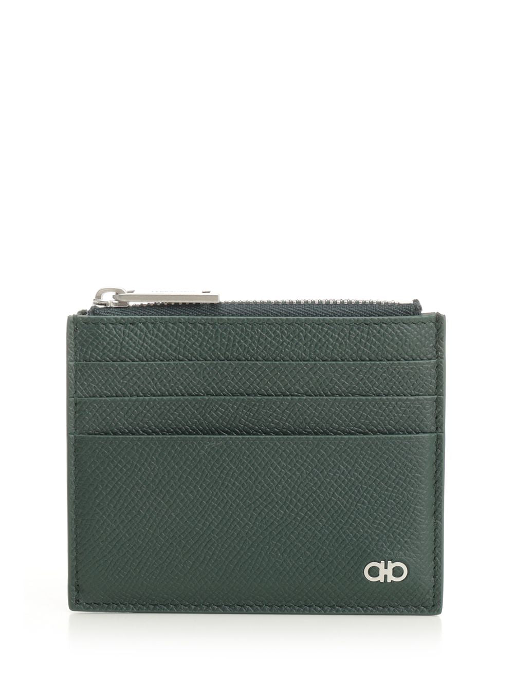 Ferragamo Card Holder With Zip Wallets - Green | 40471e0542847c676ec0c8191d784085e8c7b8ff