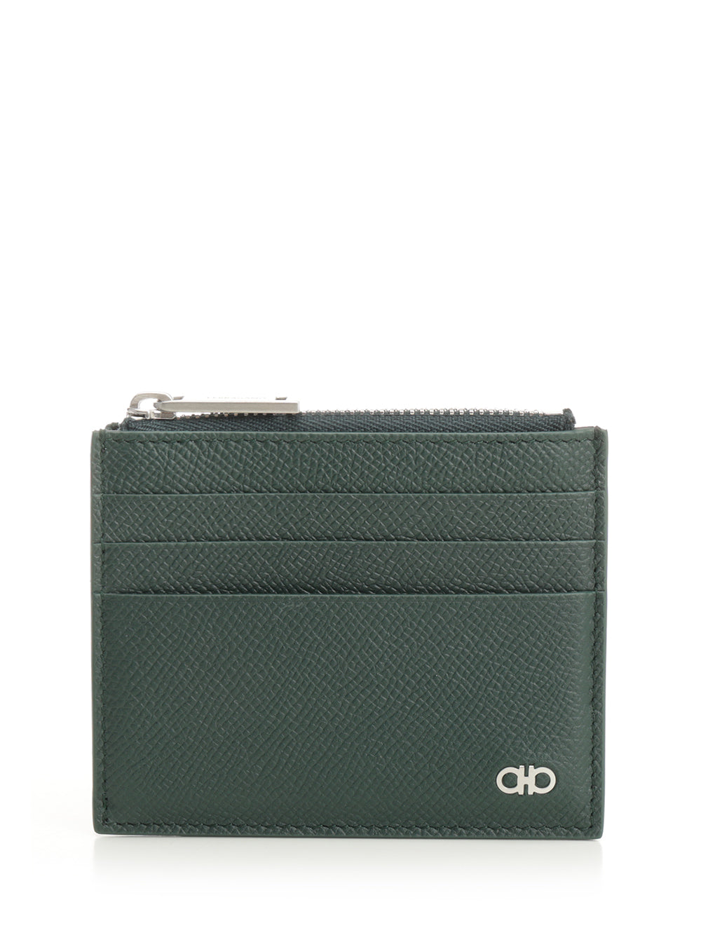 Ferragamo Card Holder With Zip Wallets - Green | e34b3710f8d33b25a6f25beab8f1ae60c632cdab