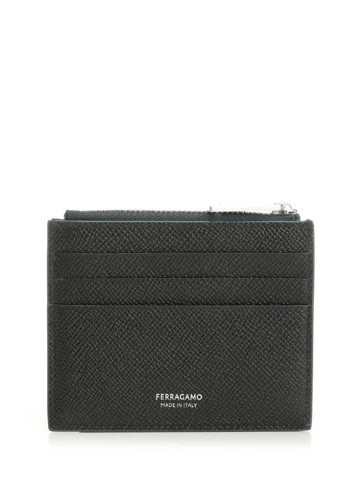 Ferragamo Card Holder With Zip Wallets - Green | a56888012d3e48d0de2fe572a8926477cbd95328