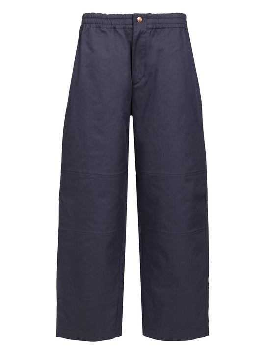 Cotton Gabardine Trousers Blue