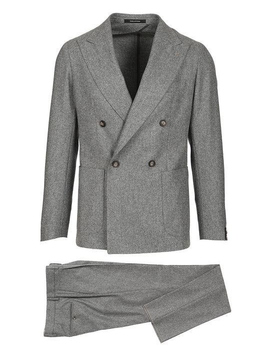 Super 100s Wool Double Breasted Suit Dresses Grey