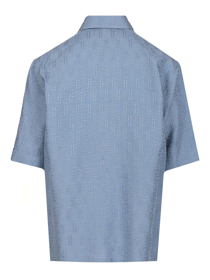Fendi Black Linen Ff Jacquard Shirt Shirts - Light blue | 6a6331e24add4194d536f06012cb482873c08bef