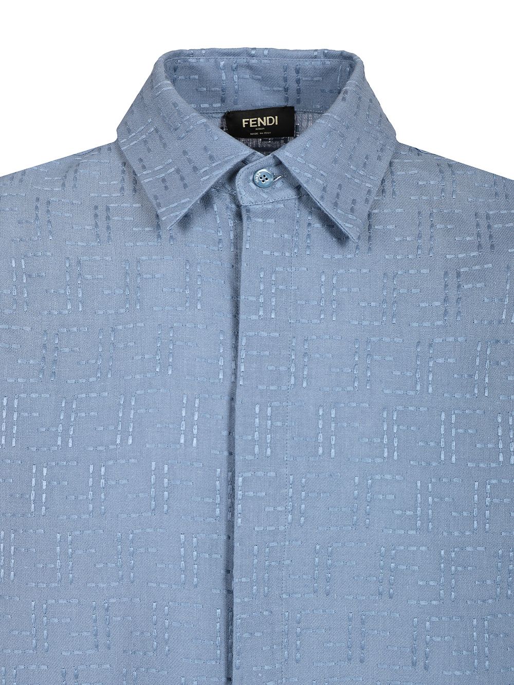 Fendi Black Linen Ff Jacquard Shirt Shirts - Light blue | a73261074ef2eeb4cae0c1e0816172b03a37ea7b