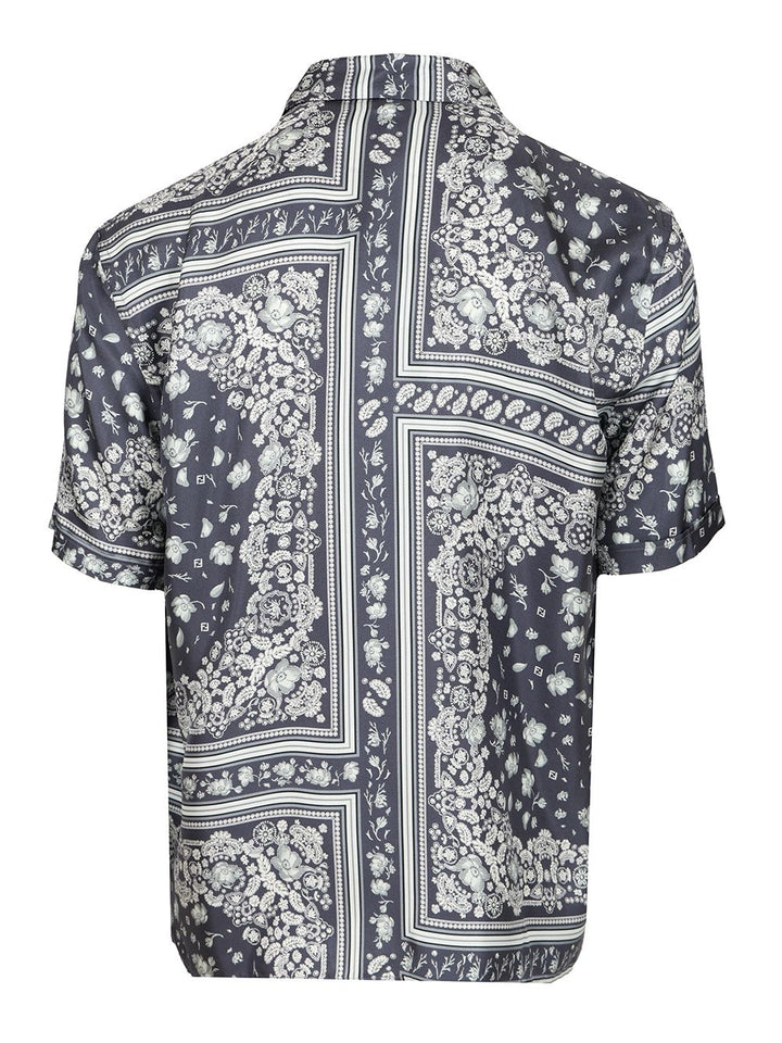 Fendi Ff Linen Shirt Shirts - Blue | 5ae2abb0a4c16db2f32db4299c5dcd9356d9c436