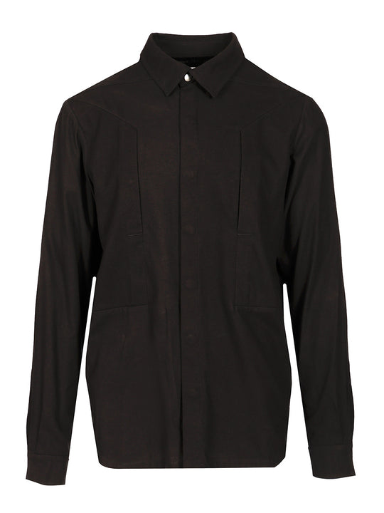 Cotton And Wool Overshirt Shirts Black