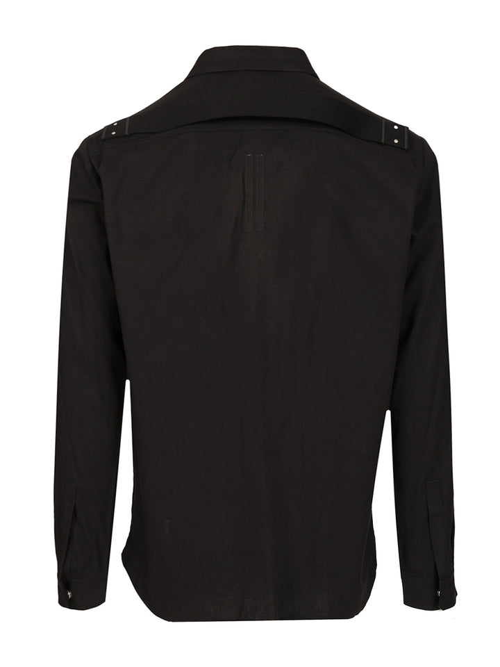 Rick Owens Cotton And Wool Overshirt Shirts - Black | 28028d19e8fedc116a2bcf9290b4351ab0e5f3c2