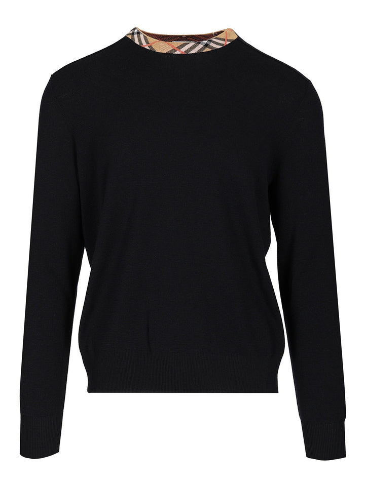 Burberry Crewneck Wool Sweater Knitwear - Blue | 6ab9e30266d3ce48ca36cbed0be4e5ed9c3f49b8
